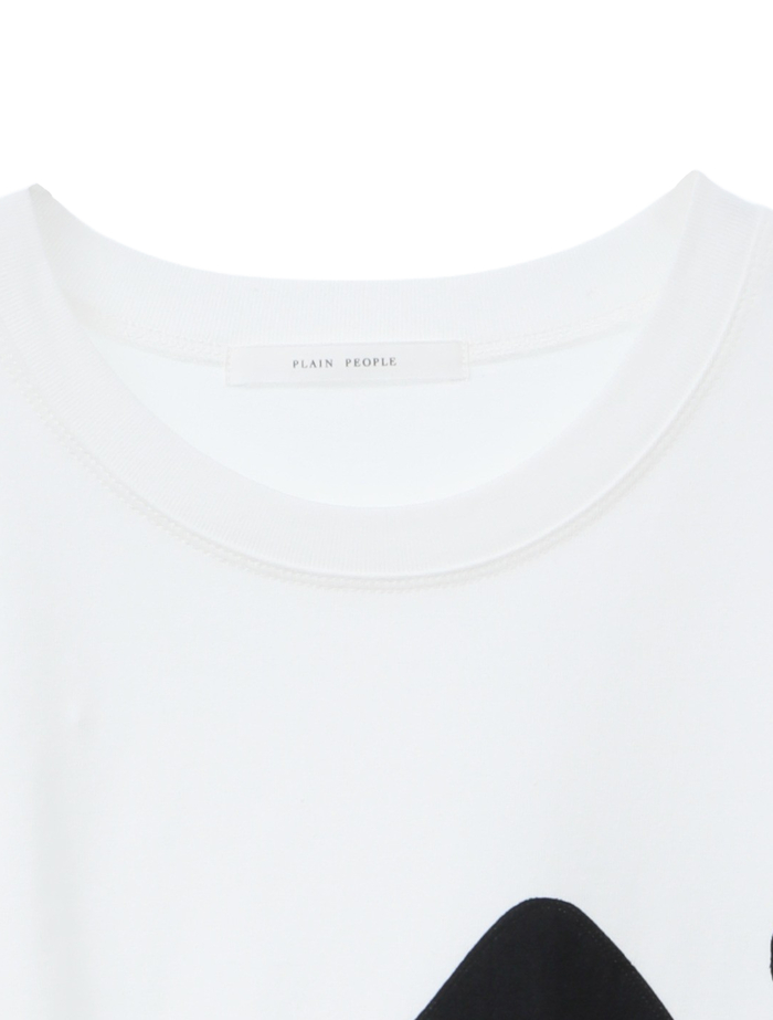 アップリケ花モチーフTシャツ 詳細画像 ホワイト 8