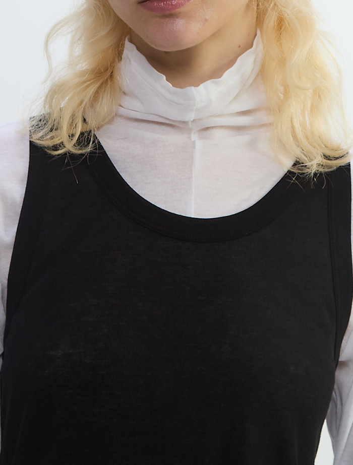 シア―ハイツイストフライスタンクトップレイヤードTシャツ 詳細画像 ホワイト×ブラック 5