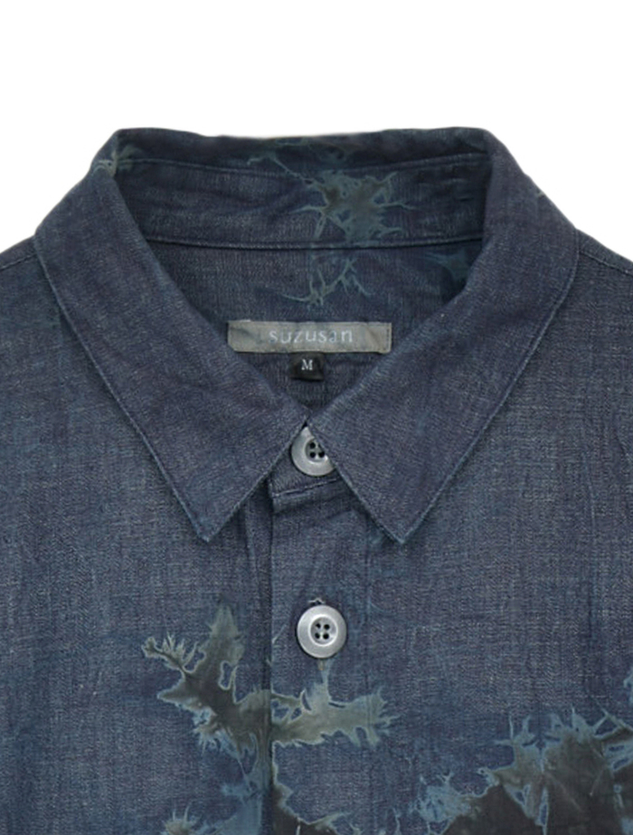 【SUZUSAN/スズサン】ブラウス/Madara Shibori Denim overshirt 詳細画像 インディゴブルー 3