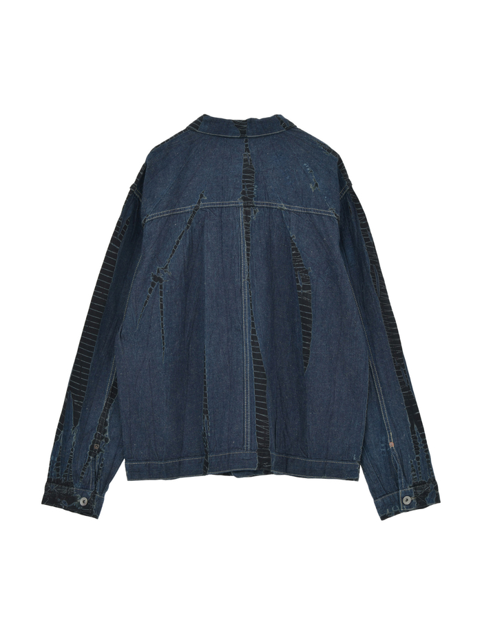 【SUZUSAN/スズサン】ジャケット/Tesuji Shibori Denim Jacket 詳細画像 インディゴブルー 2