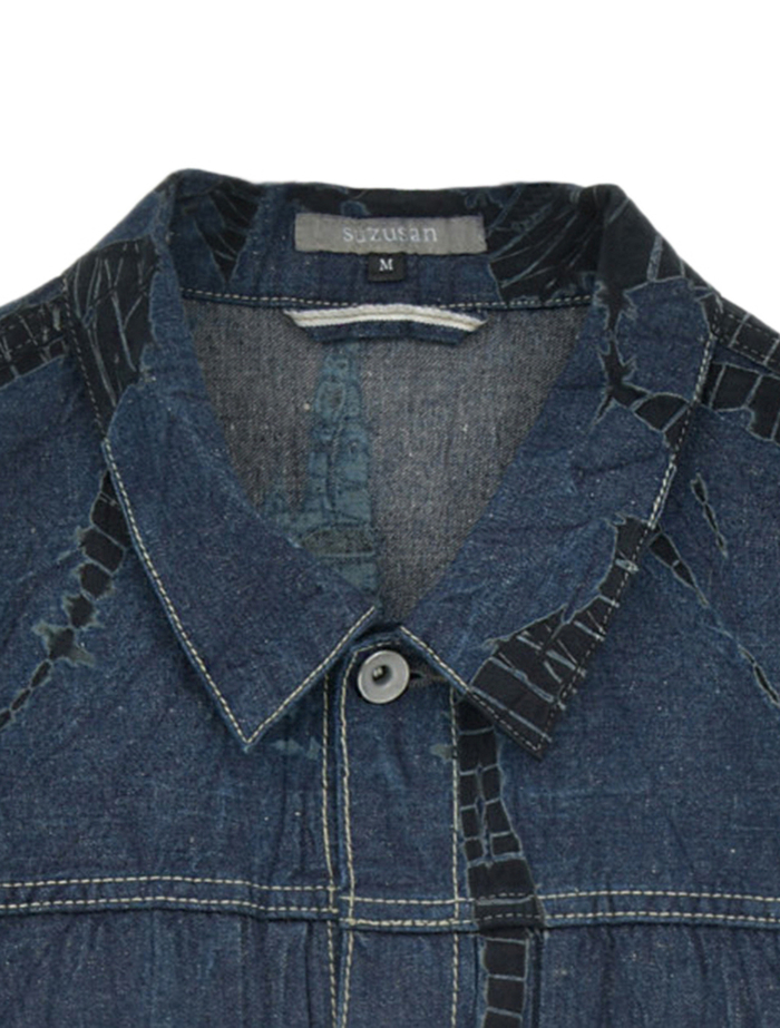 【SUZUSAN/スズサン】ジャケット/Tesuji Shibori Denim Jacket 詳細画像 インディゴブルー 3
