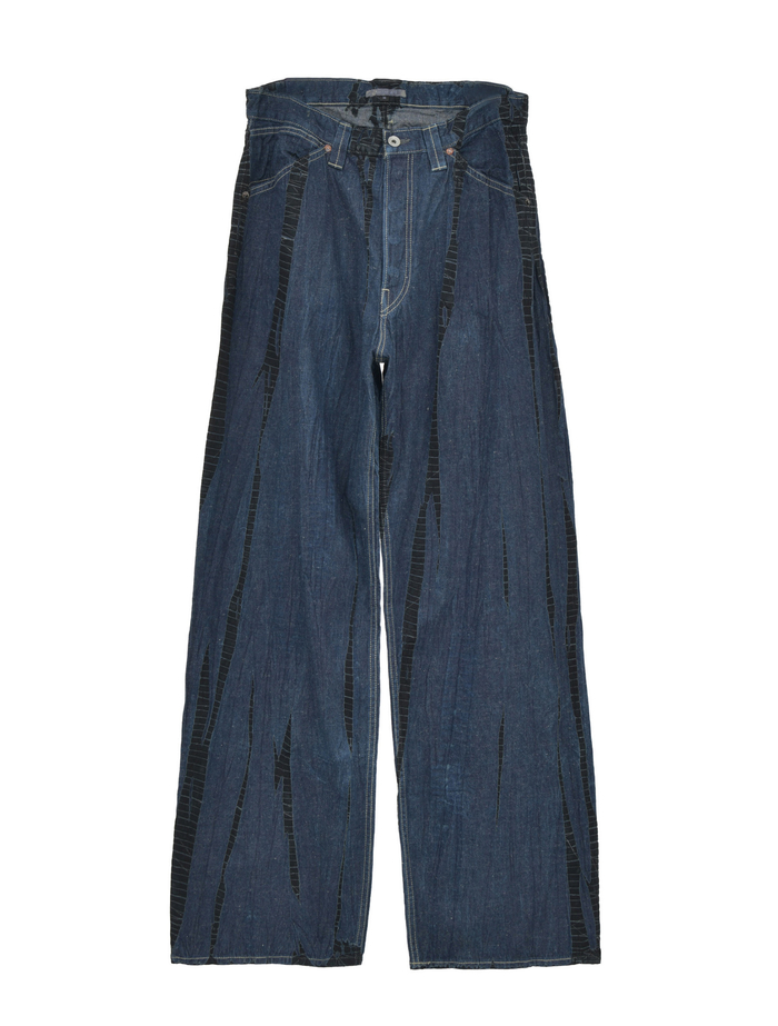 【SUZUSAN/スズサン】パンツ/Tesuji Shibori Denim Loose Fit pants 詳細画像 インディゴブルー 1