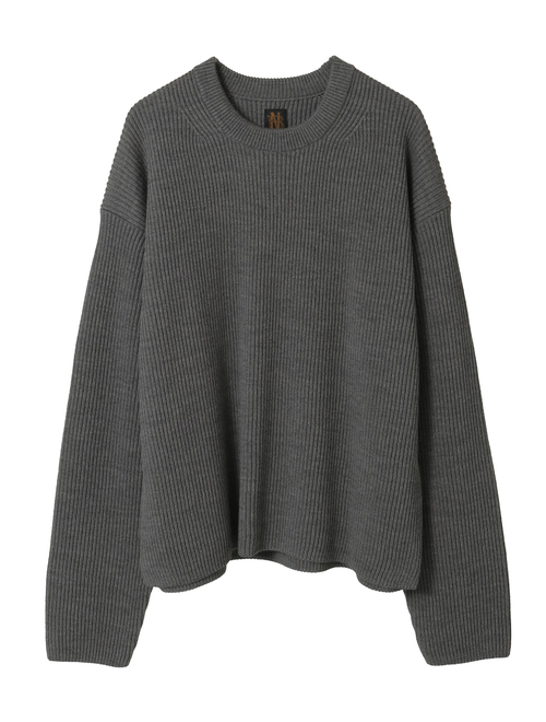 【BATONER/バトナー】セーター/SOLID WOOL RIB CREW NECK