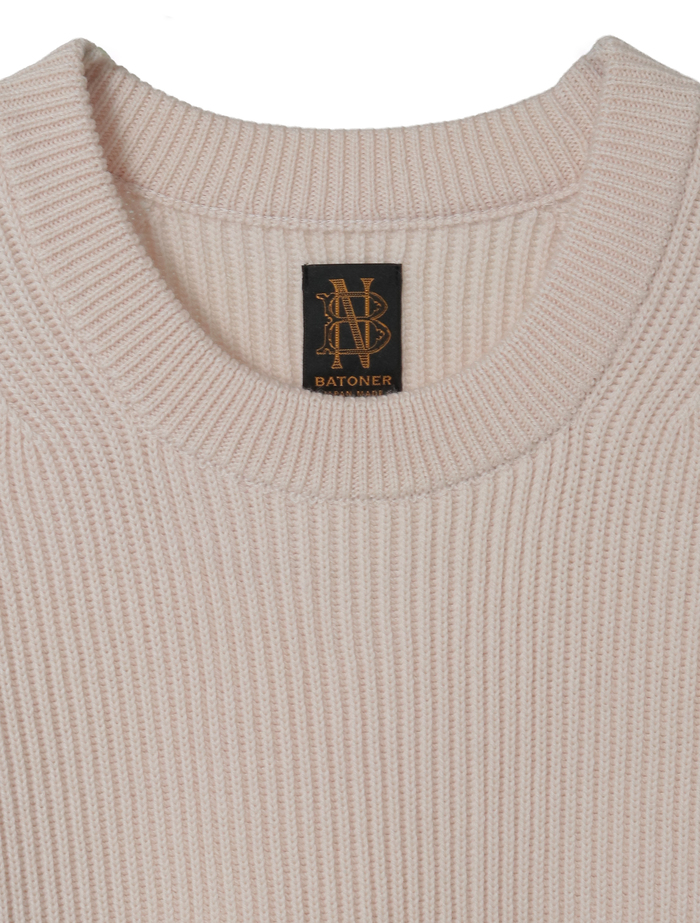 【BATONER/バトナー】セーター/SOLID WOOL RIB CREW NECK 詳細画像 アイボリー 3