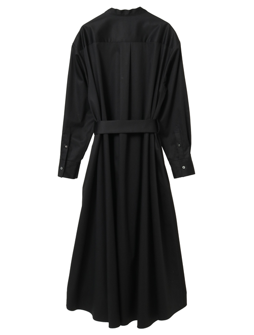 コットンラチネフレアドレープシャツドレス