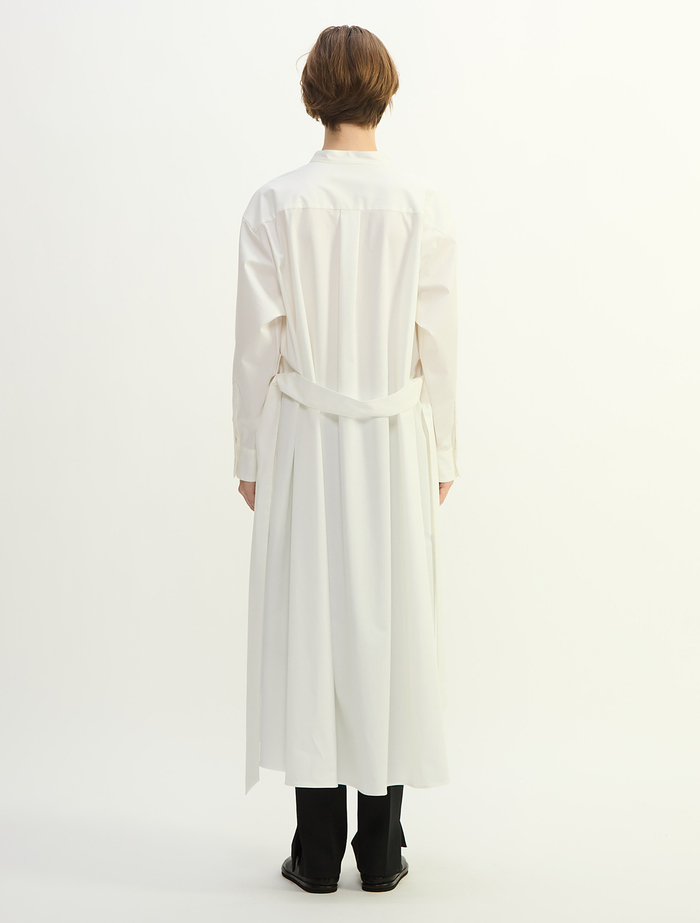 コットンラチネフレアドレープシャツドレス 詳細画像 ホワイト 4