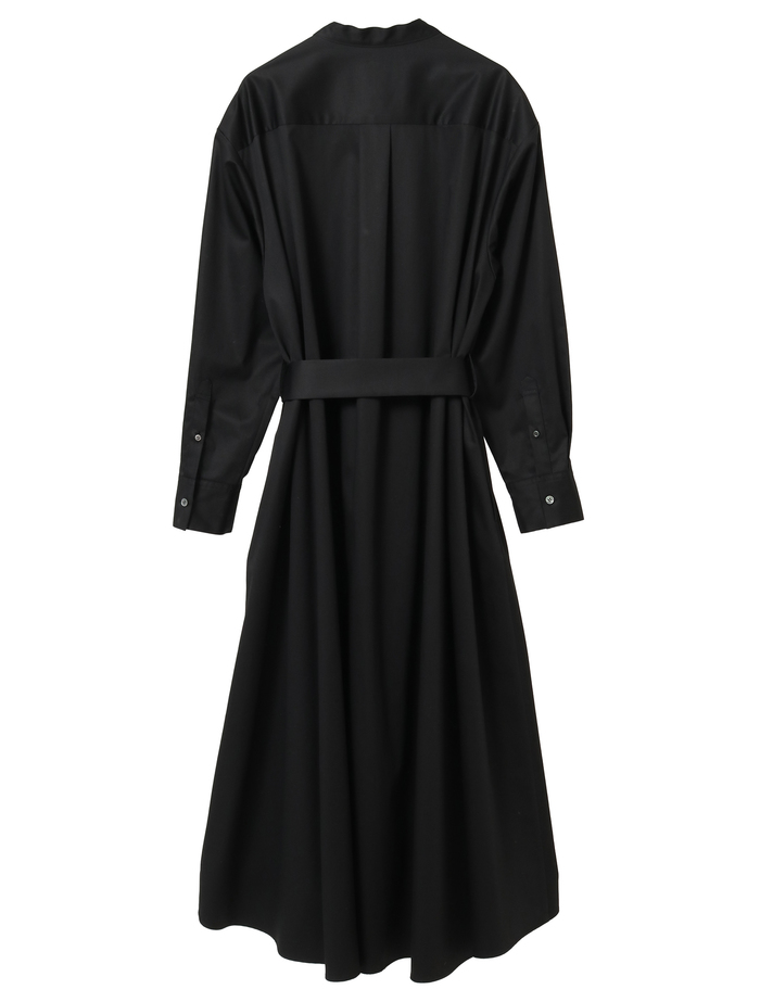 コットンラチネフレアドレープシャツドレス 詳細画像 ブラック 2