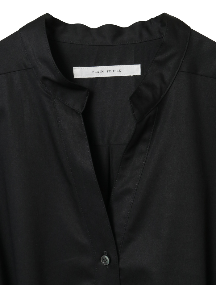 コットンラチネフレアドレープシャツドレス 詳細画像 ブラック 3