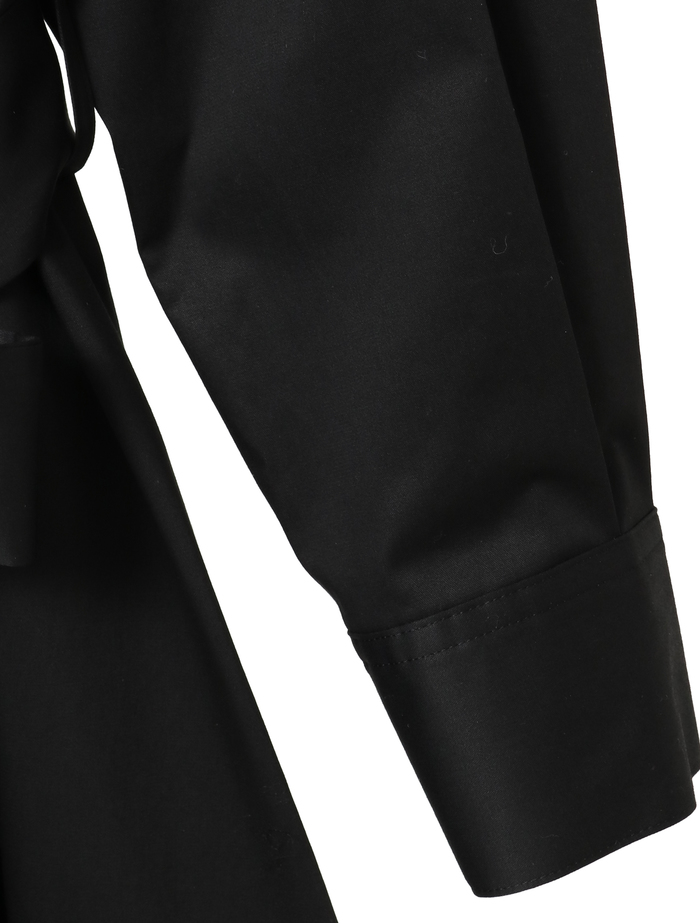 コットンラチネフレアドレープシャツドレス 詳細画像 ブラック 4