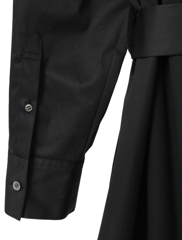 コットンラチネフレアドレープシャツドレス 詳細画像 ブラック 5