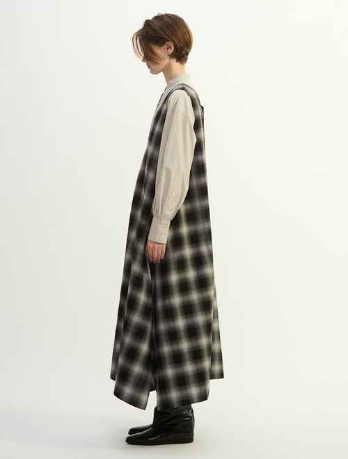 オンブレチェックノースリーブワンピース