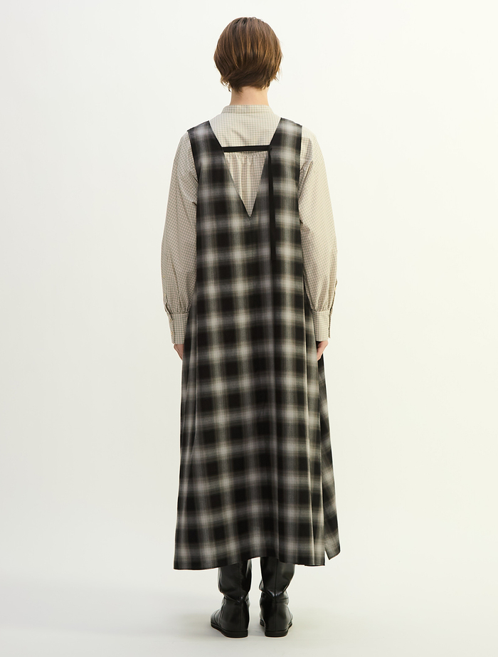 オンブレチェックノースリーブワンピース 詳細画像 ブラック×ライトグレー 3