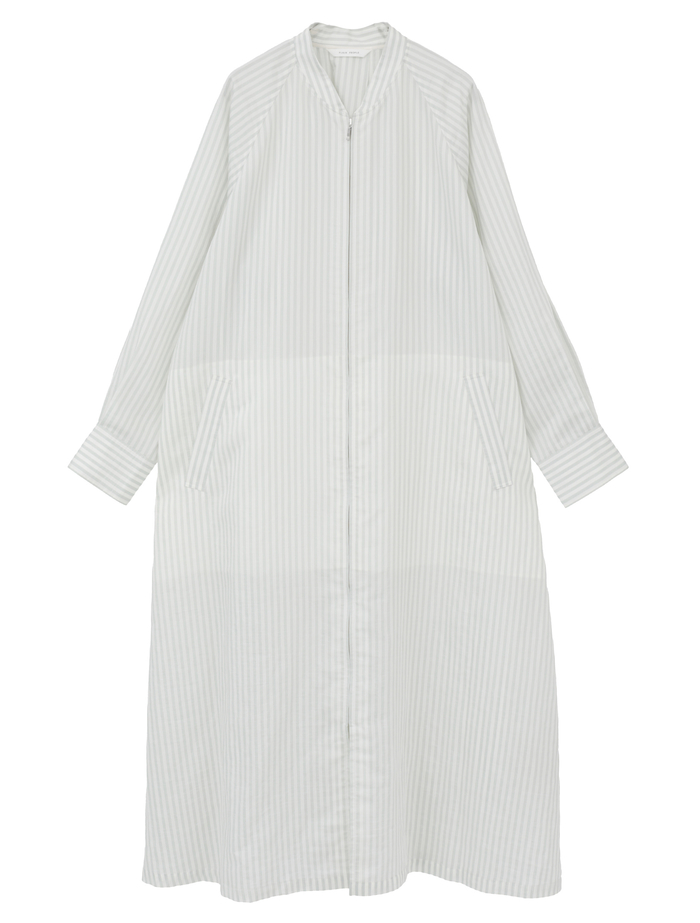 タイプライター/リヨセルストライプフロントZIPワンピース 詳細画像 セージ 1