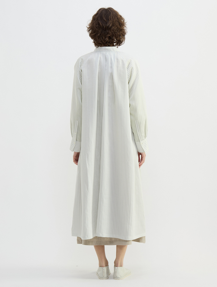 タイプライター/リヨセルストライプフロントZIPワンピース 詳細画像 セージ 4