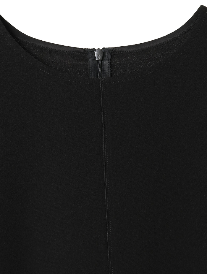 バックサテンジョーゼットノーカラーブラウス 詳細画像 ブラック 3