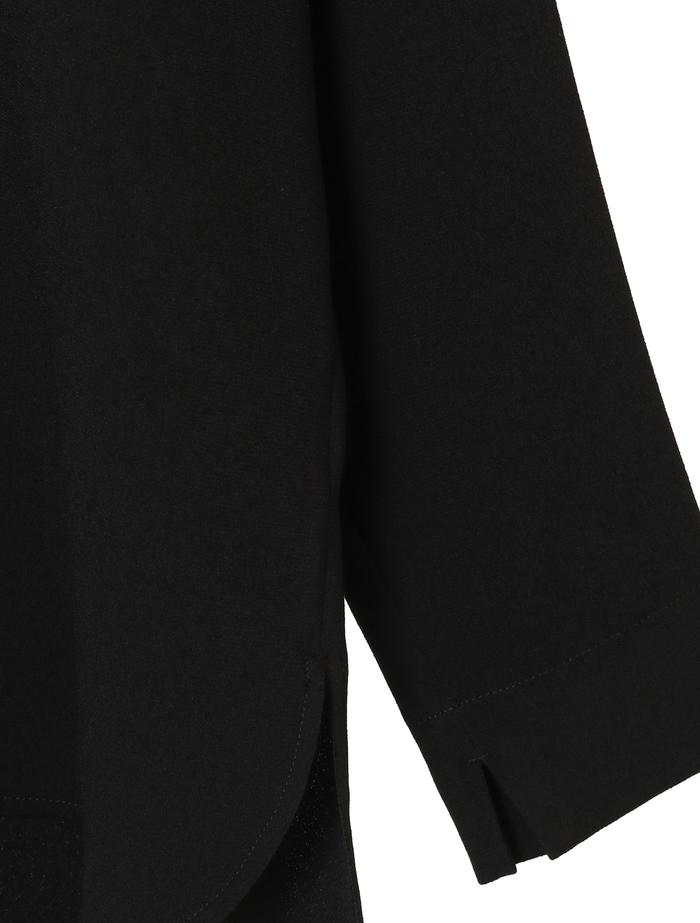 バックサテンジョーゼットノーカラーブラウス 詳細画像 ブラック 5