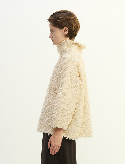 フリンジカットJQスタンドカラーブラウス