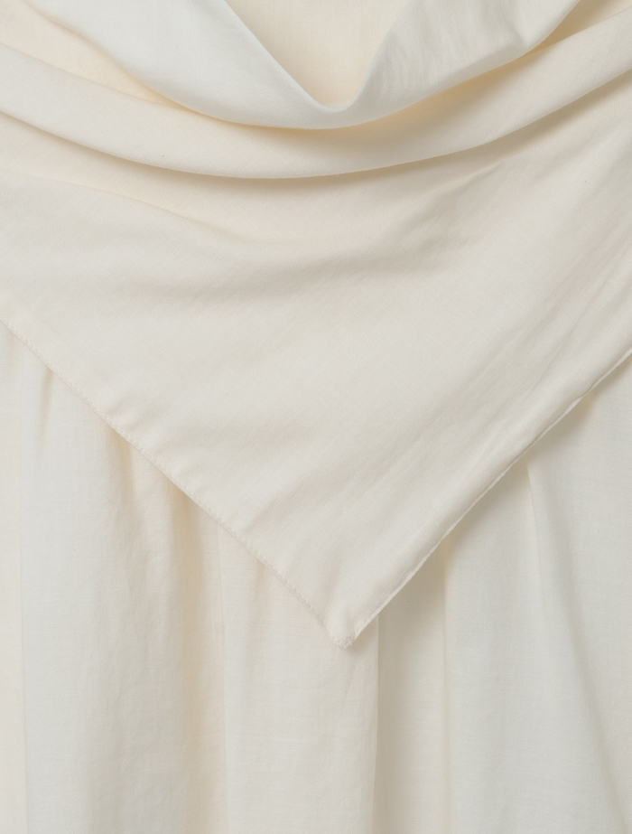 綿シルクビエラ/タイプライターチェックスカーフ付きノーカラーシャツ 詳細画像 キナリ 7