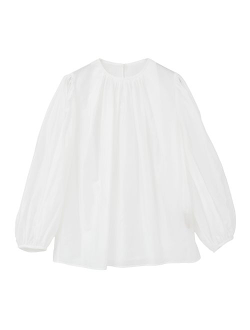 アセテートリヨセルローンシアーギャザーブラウス
