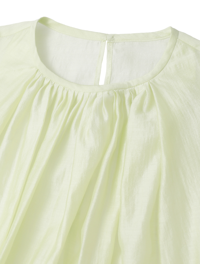 アセテートリヨセルローンシアーギャザーブラウス 詳細画像 イエロー 6