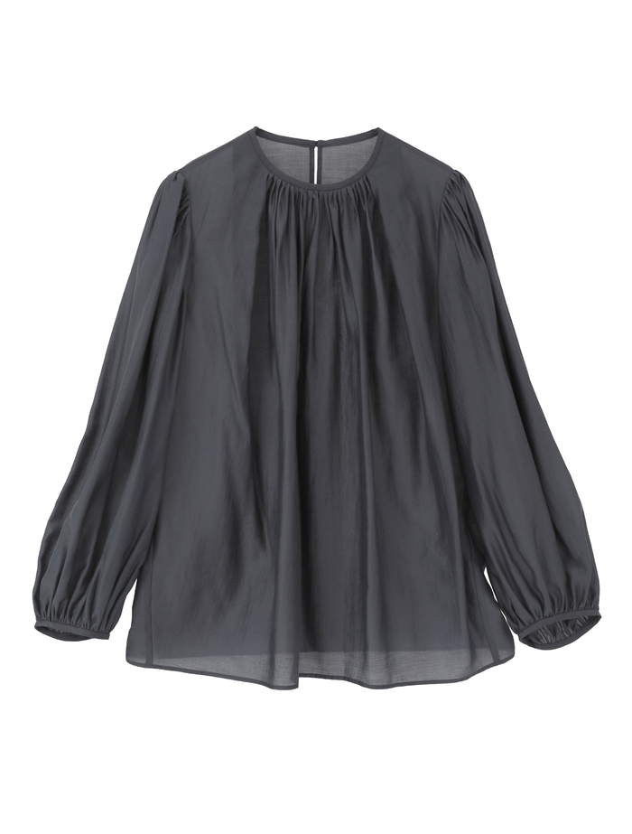 アセテートリヨセルローンシアーギャザーブラウス 詳細画像 グレー 1