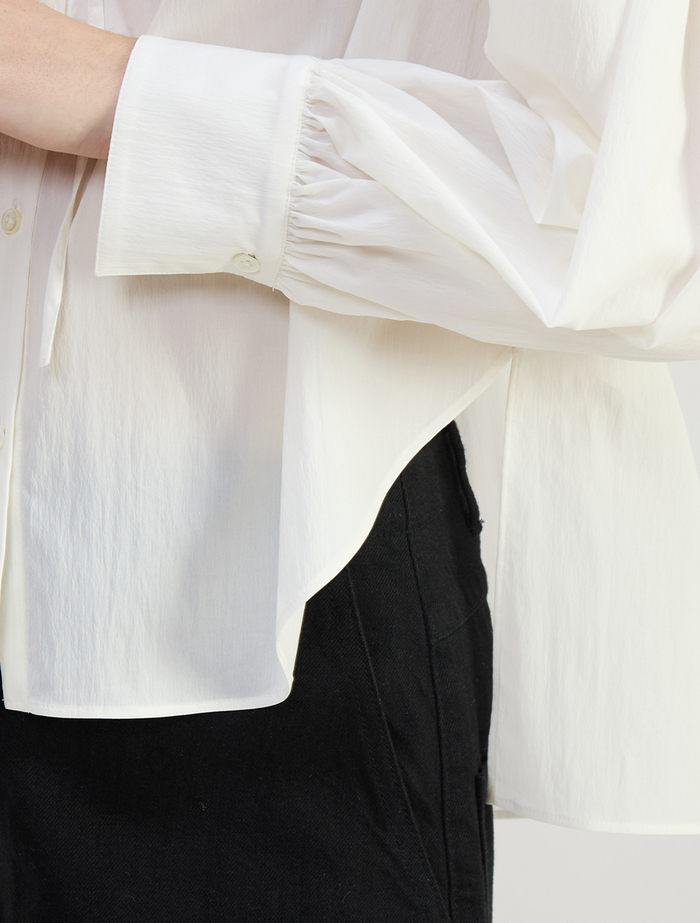 チリメンタイプライタースキッパーギャザーブラウス 詳細画像 ホワイト 6