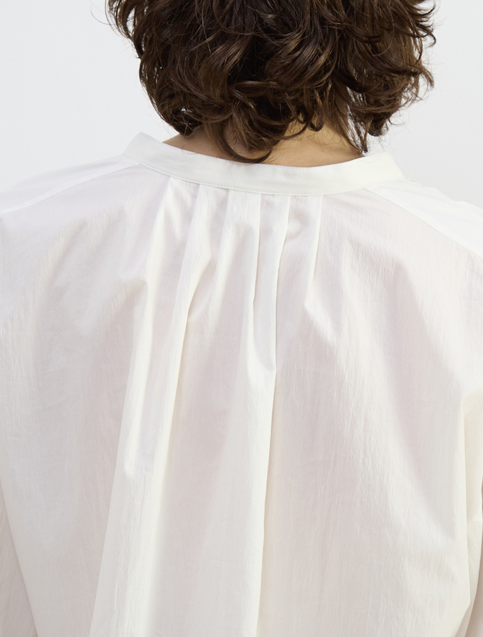 チリメンタイプライタースキッパーギャザーブラウス 詳細画像 ホワイト 8
