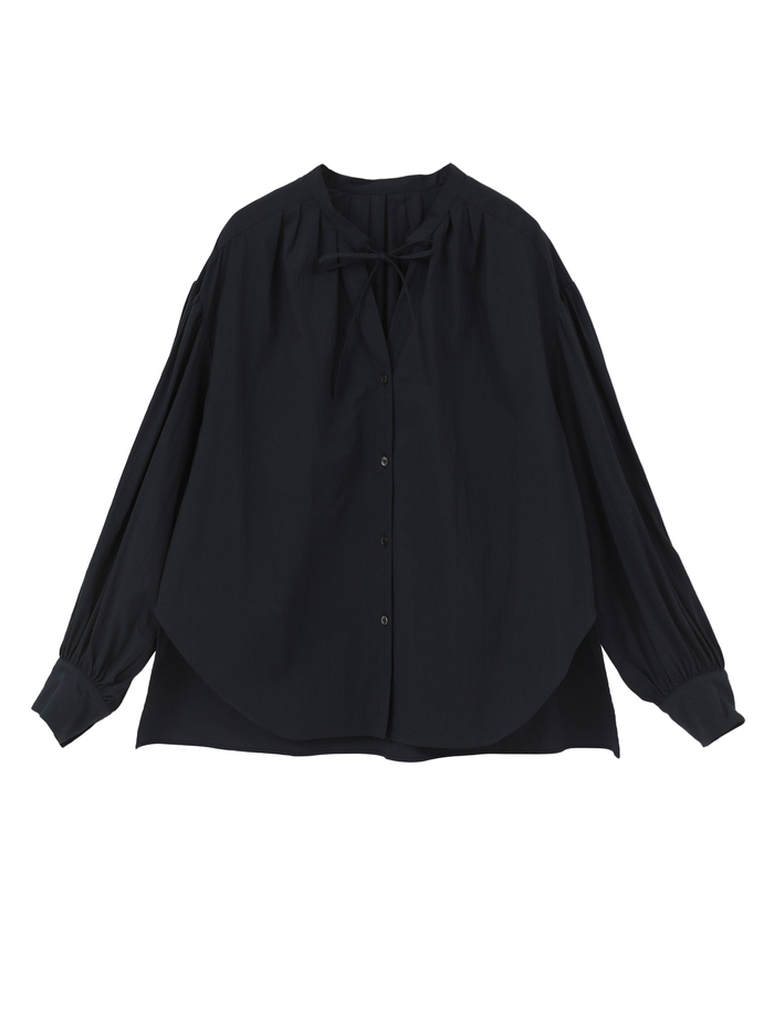 チリメンタイプライタースキッパーギャザーブラウス 詳細画像 ネイビー 1