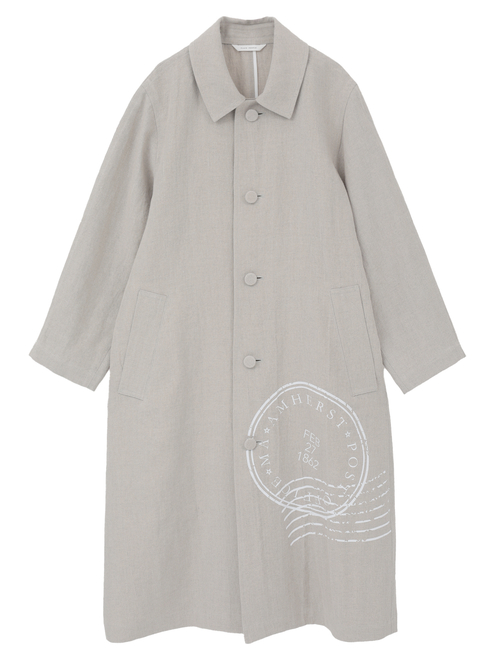 ナチュラルリネンワッシャーステンカラーコート