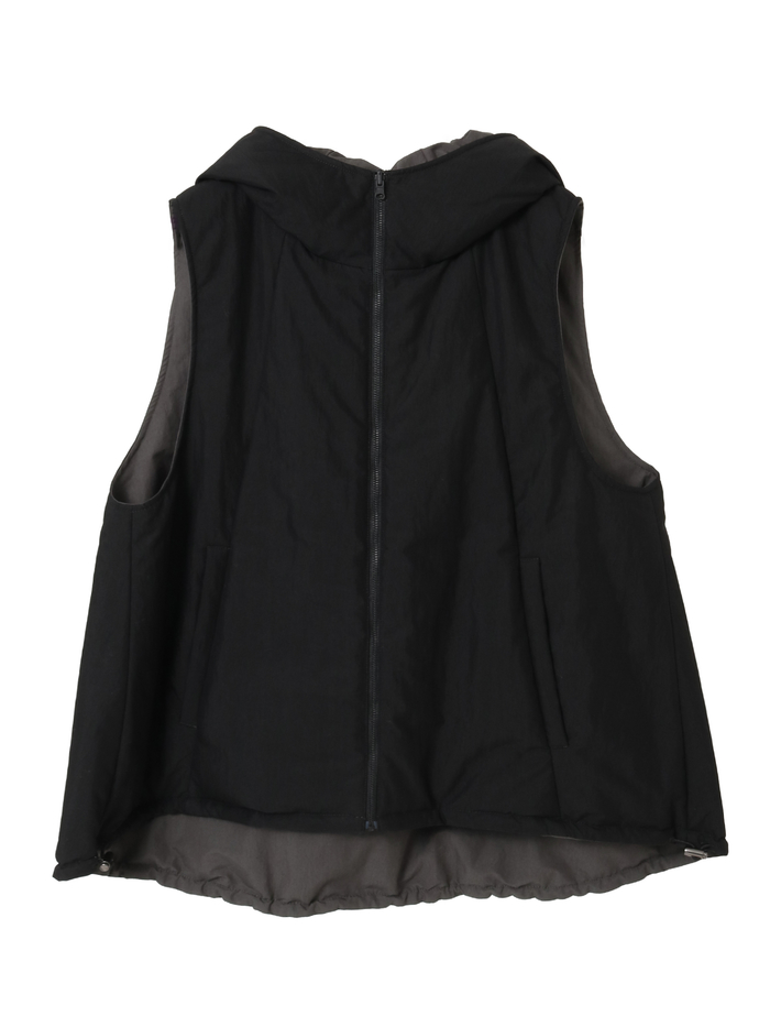 スーピマナイロンタイプライターパディングショートベスト 詳細画像 ブラック 1