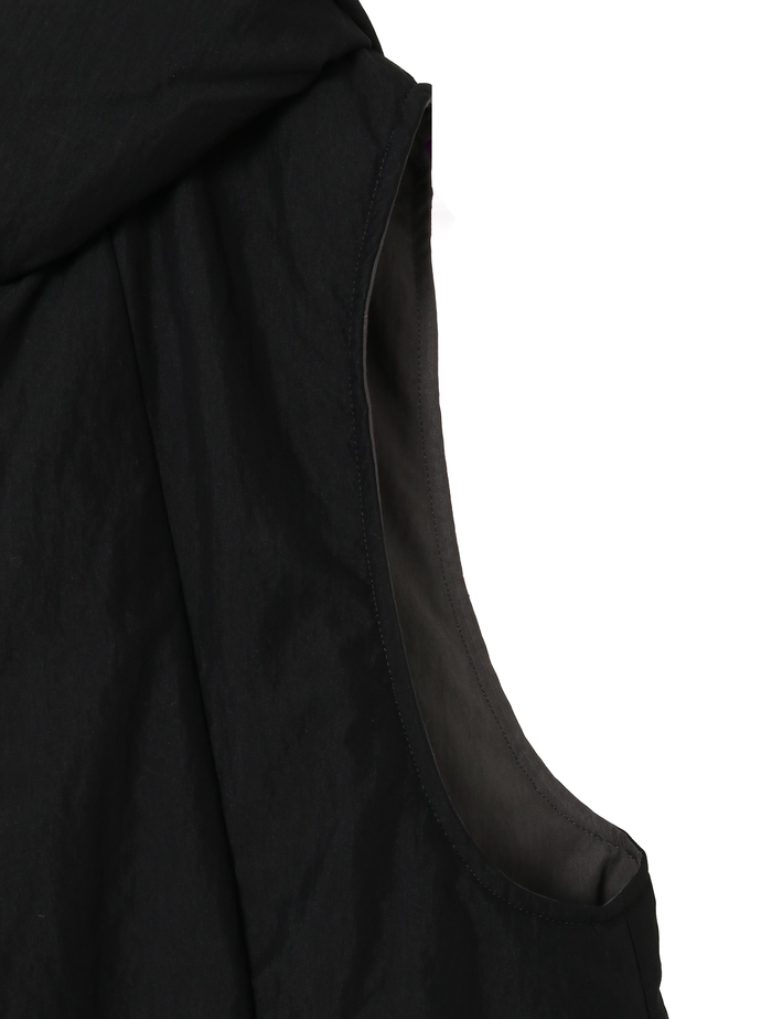 スーピマナイロンタイプライターパディングショートベスト 詳細画像 ブラック 5