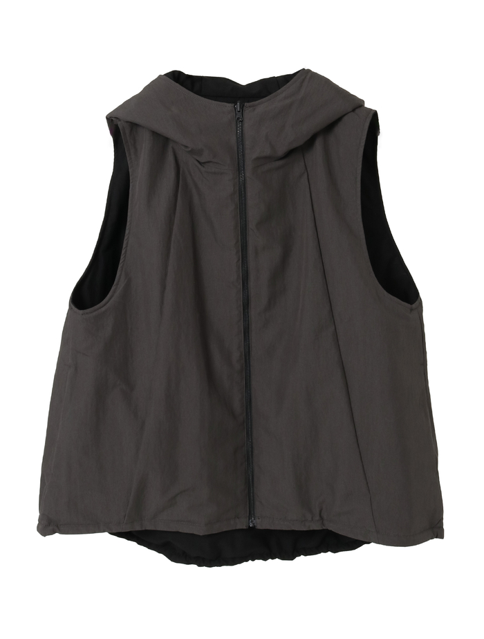 スーピマナイロンタイプライターパディングショートベスト 詳細画像 ブラック 8