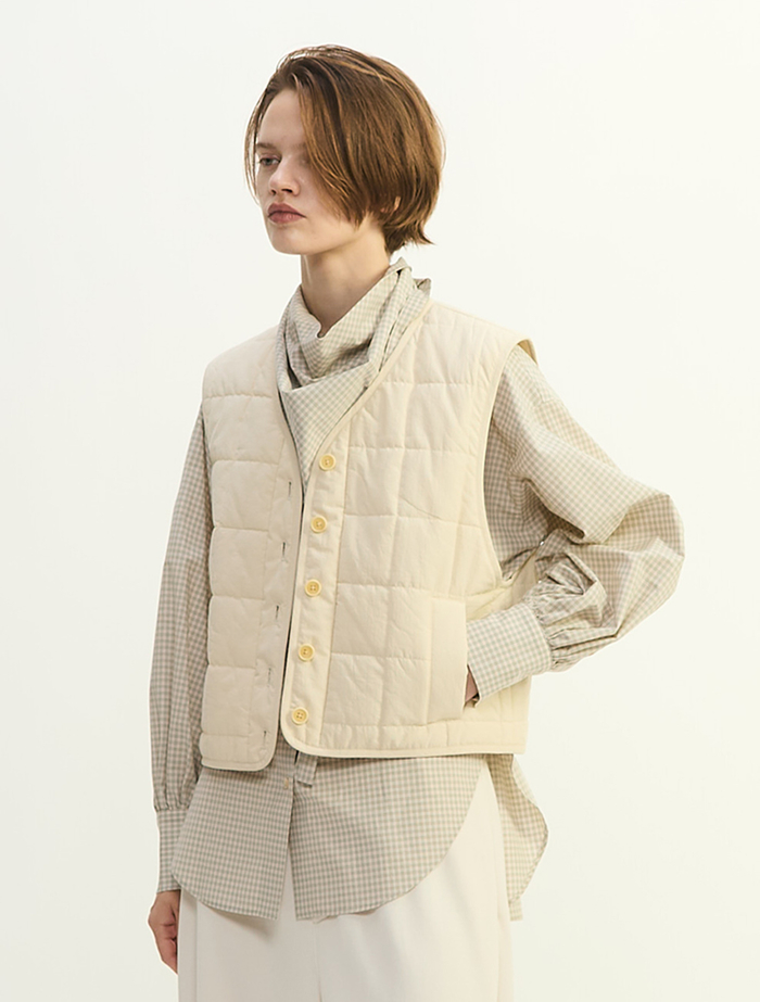 コットンキルティングべスト 詳細画像 オフホワイト 1