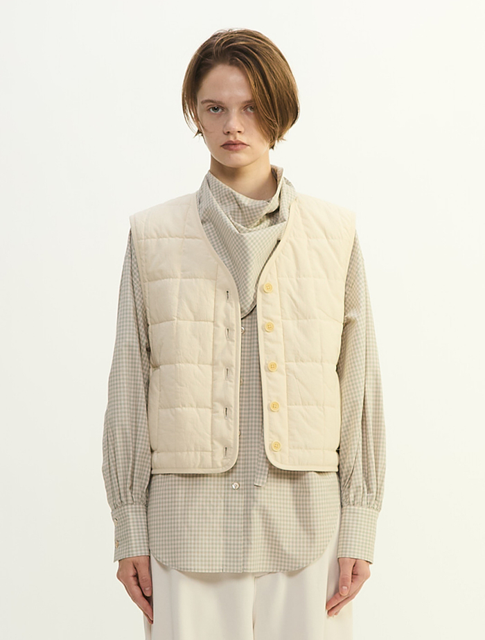 コットンキルティングべスト 詳細画像 オフホワイト 4