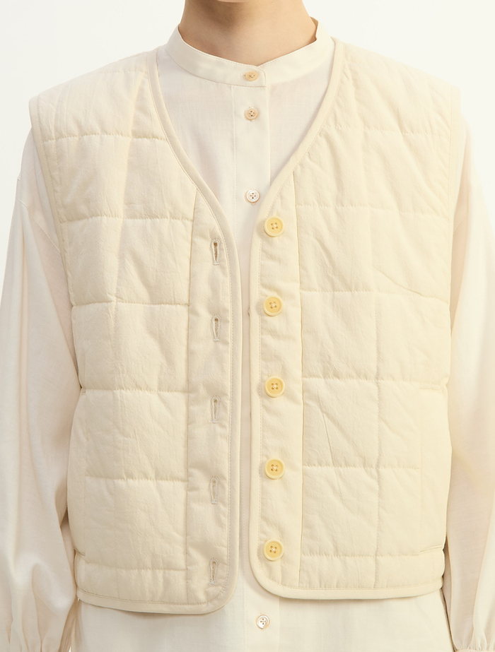 コットンキルティングべスト 詳細画像 オフホワイト 5