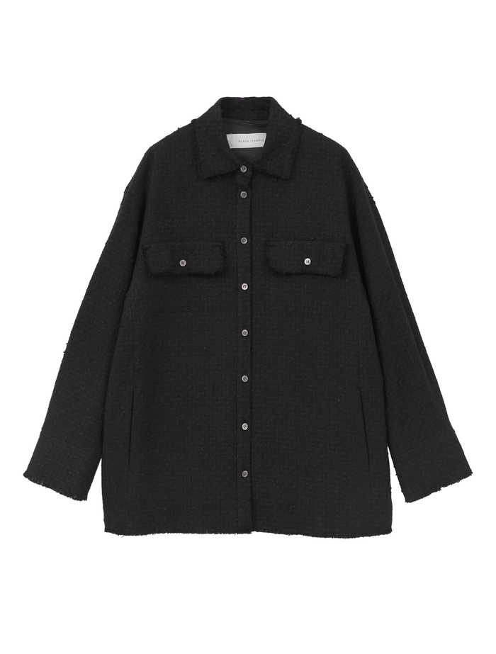 ペーパーツイードシャツジャケット 詳細画像 ブラック 1