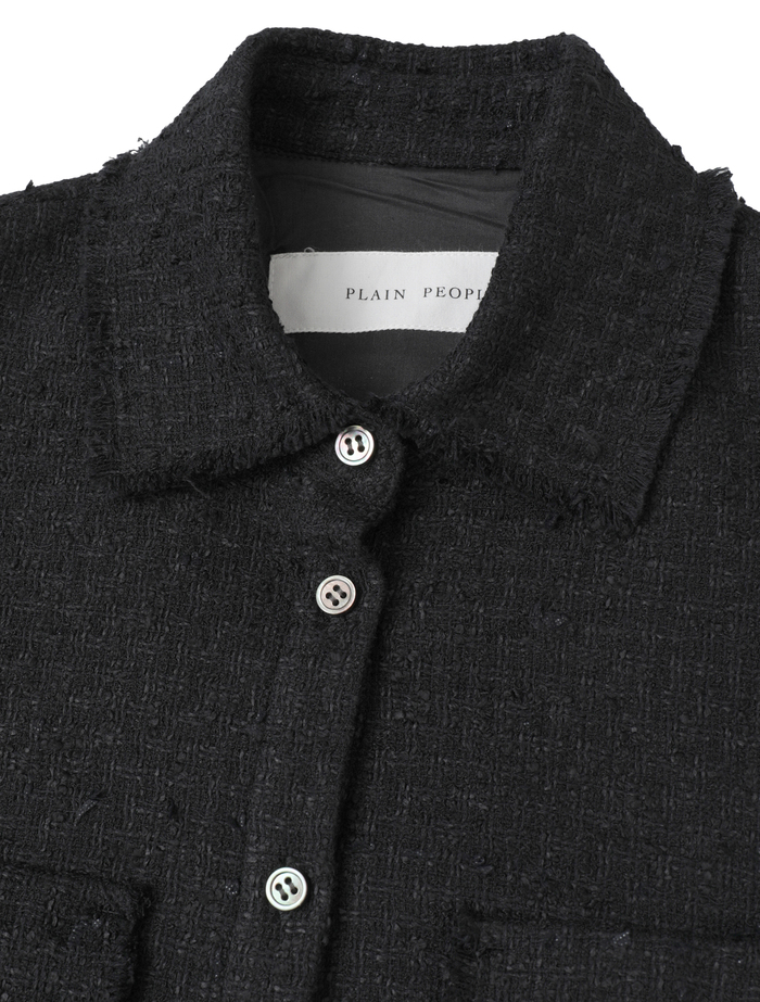 ペーパーツイードシャツジャケット 詳細画像 ブラック 3