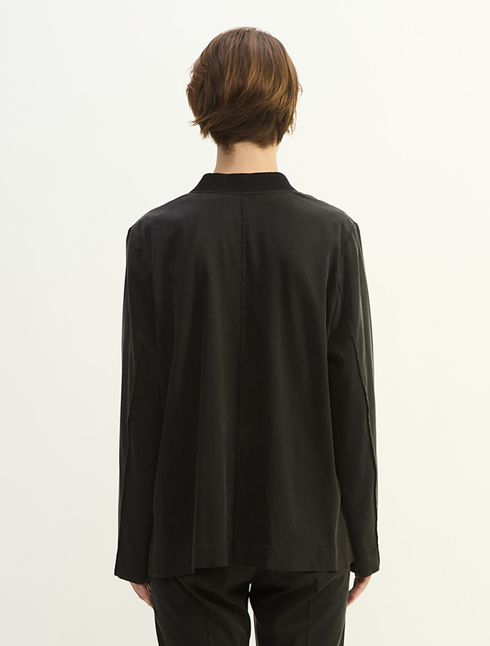 キュプラストレッチストレートブルゾン 詳細画像 ブラック 3