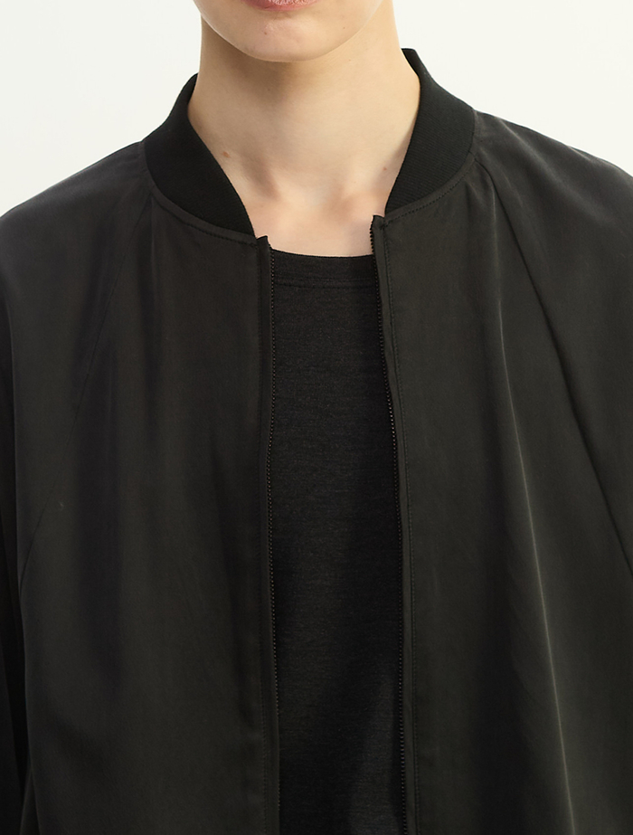 キュプラストレッチストレートブルゾン 詳細画像 ブラック 5