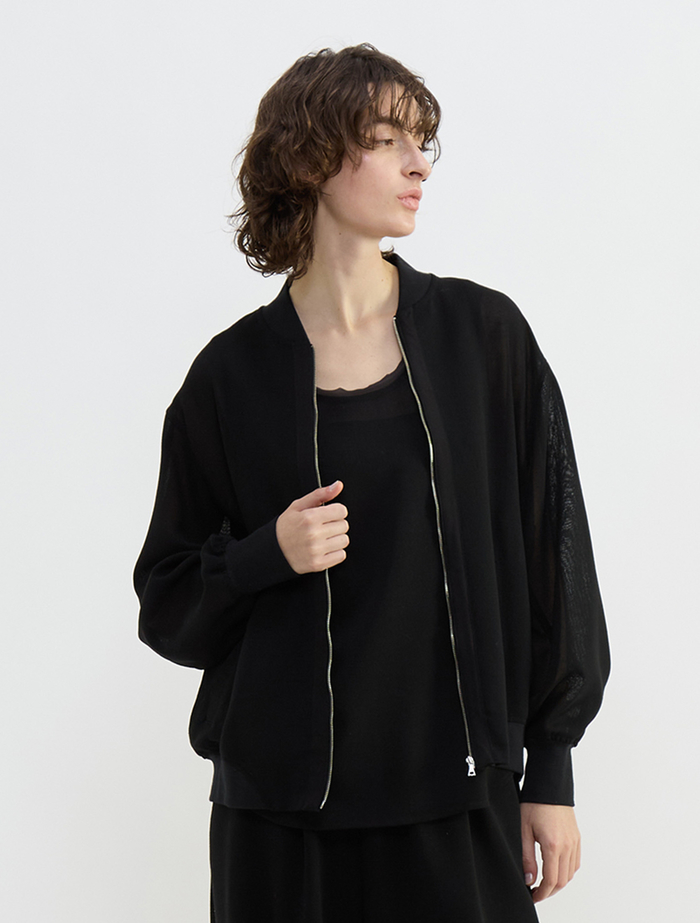 ウールメッシュスタジアムブルゾン 詳細画像 ブラック 1