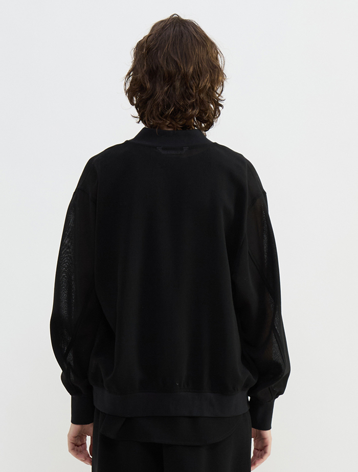ウールメッシュスタジアムブルゾン 詳細画像 ブラック 3