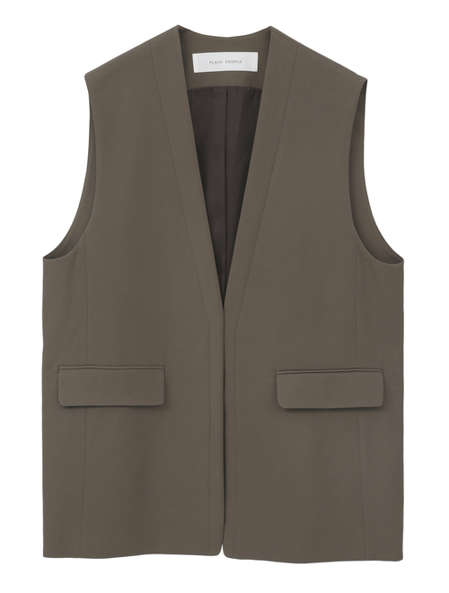 コットンキュプララチネノーカラーベスト