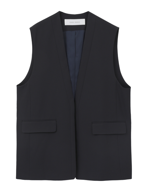 コットンキュプララチネノーカラーベスト