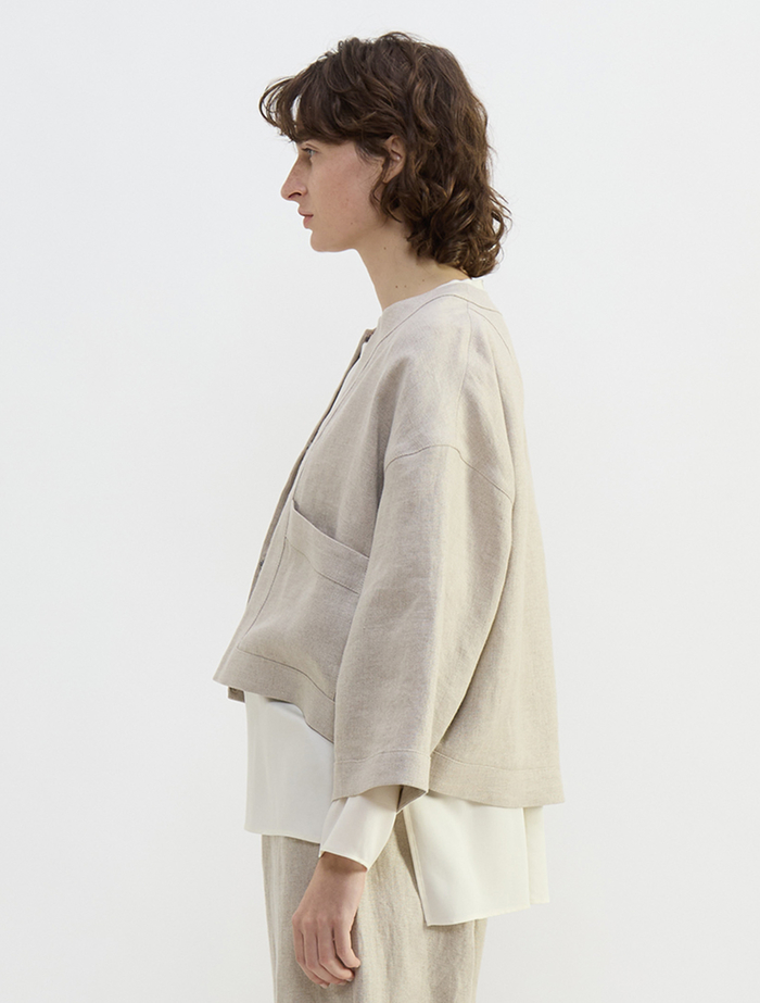 リネンオックスショートジャケット 詳細画像 ベージュ 2