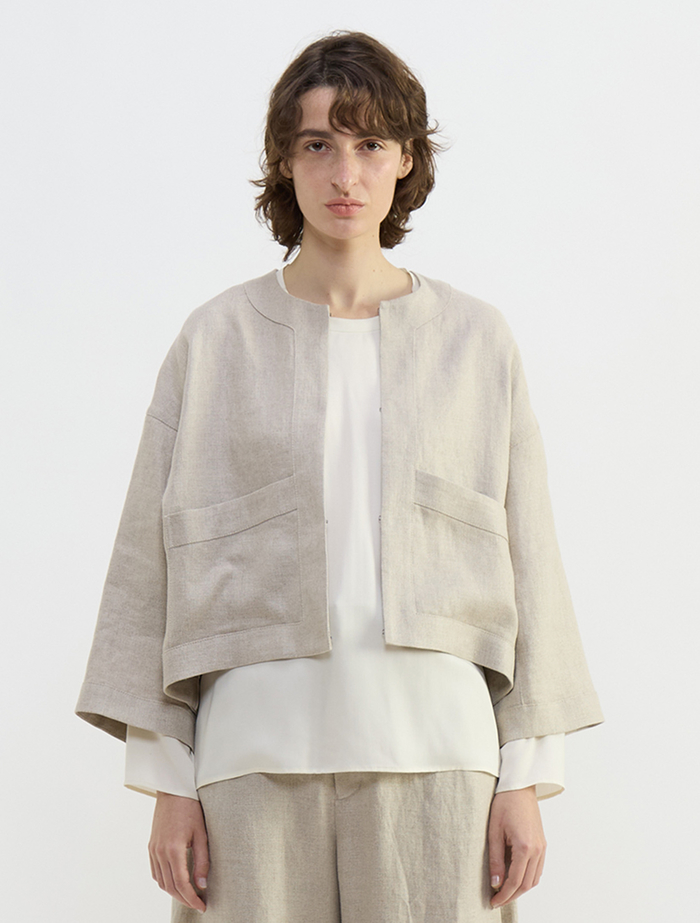 リネンオックスショートジャケット 詳細画像 ベージュ 4
