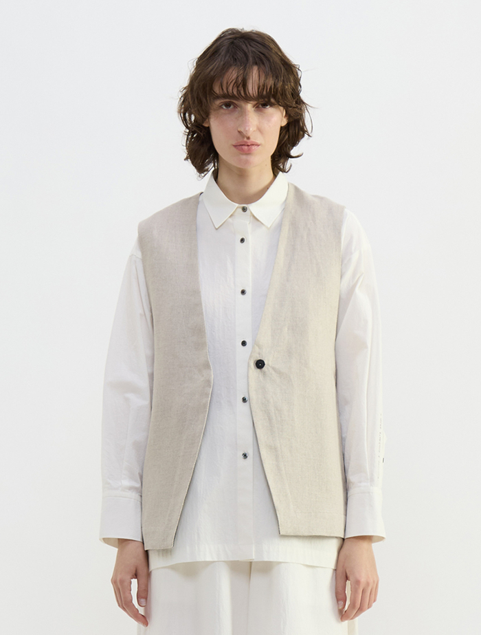 リネンオックスデザインベスト 詳細画像 ベージュ 4