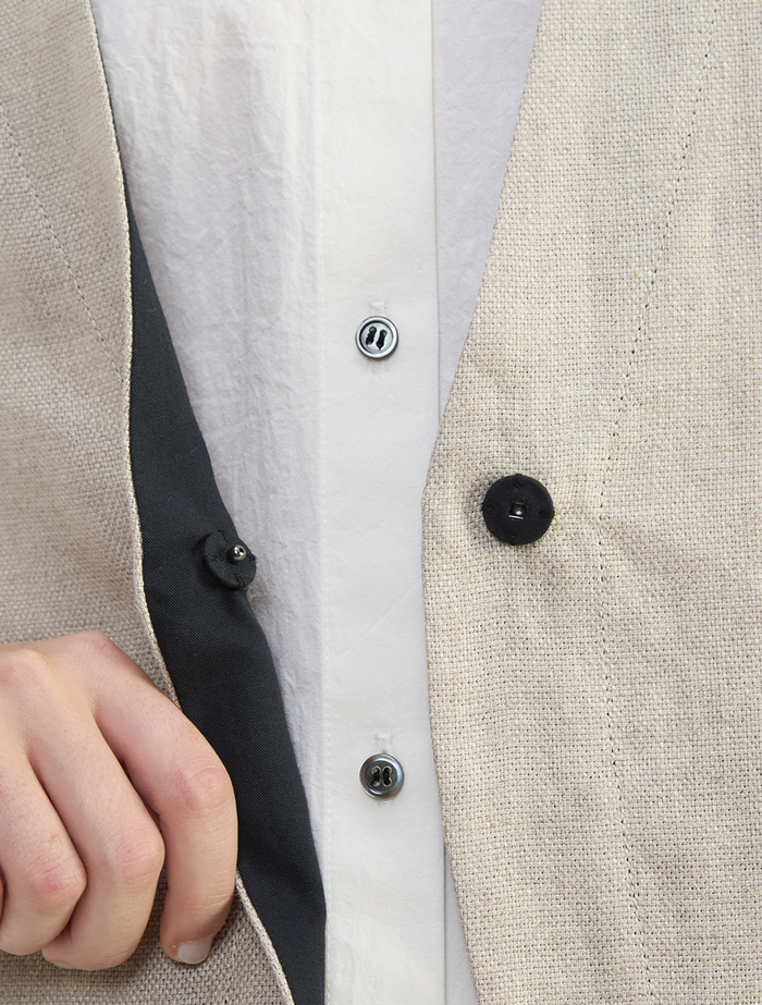 リネンオックスデザインベスト 詳細画像 ベージュ 5