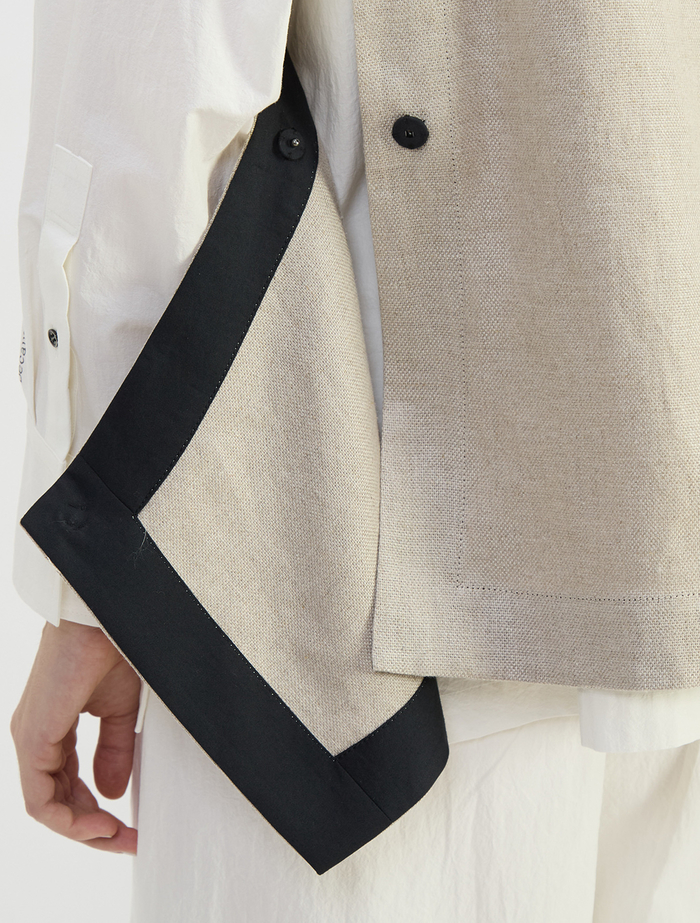 リネンオックスデザインベスト 詳細画像 ベージュ 6