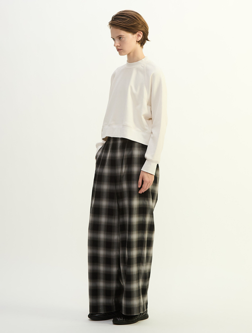 オンブレチェックワイドストレートパンツ