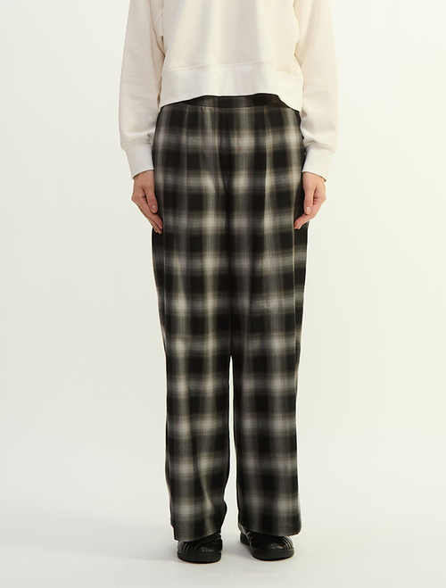 オンブレチェックワイドストレートパンツ